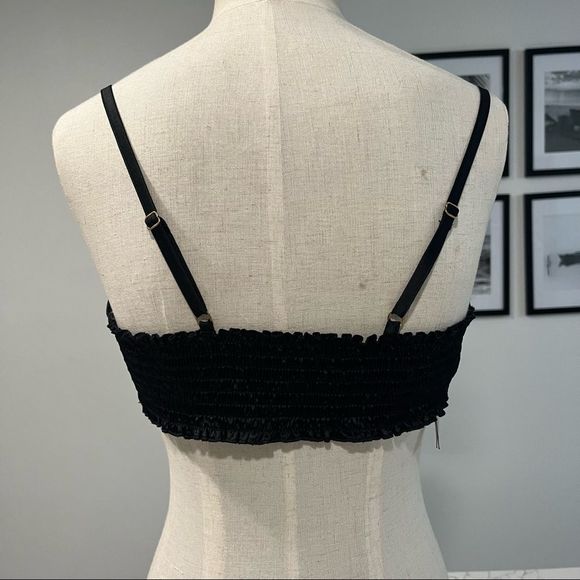 Victoria's Secret Black Satin Tie Front Bralette Sz.XL - Picture 11 of 12